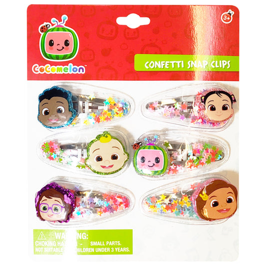 LUV HER Cocomelon front packaging showing six colorful clips and characters