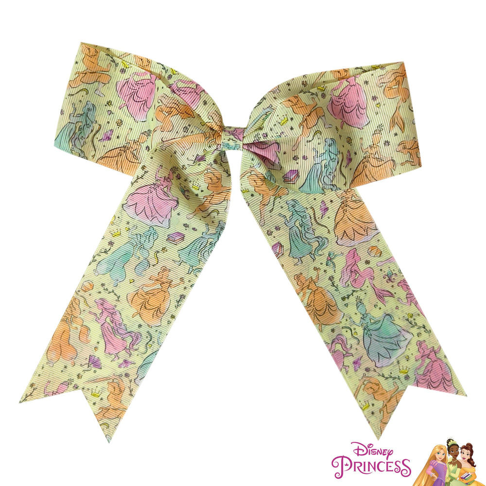 LUV HER bow beside ruler showing large size for standout hair accessory and easy styling