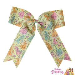 LUV HER bow beside ruler showing large size for standout hair accessory and easy styling