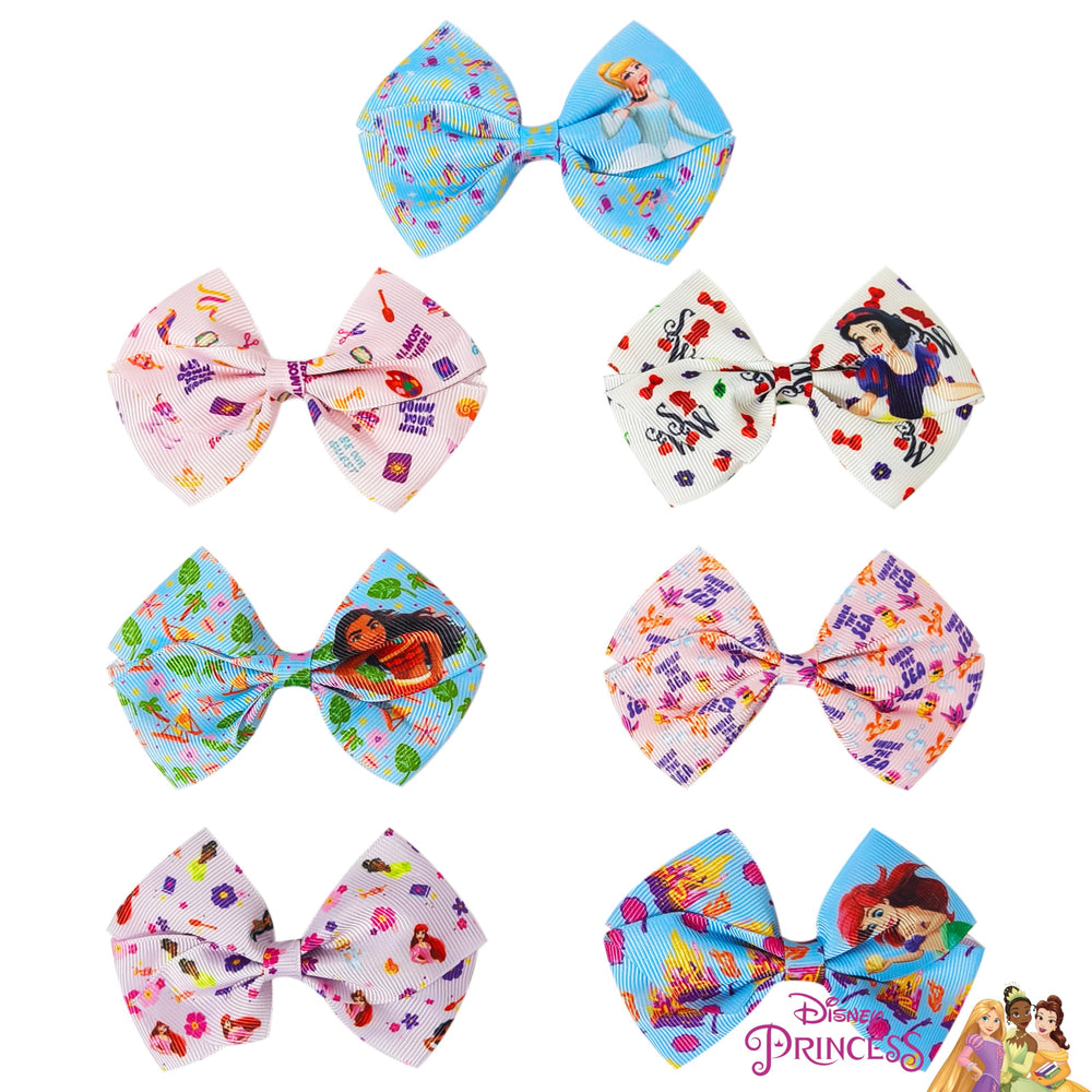 LUV HER close-up of bow fabric texture highlighting vibrant princess prints