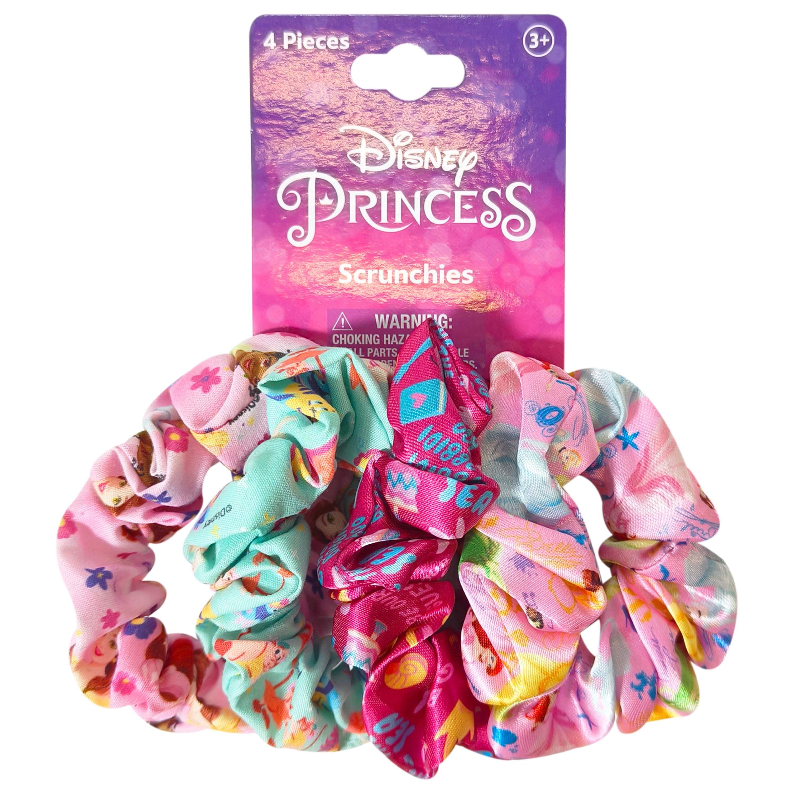 LUV HER front pack display showing four printed scrunchies and colorful packaging, appeals visually
