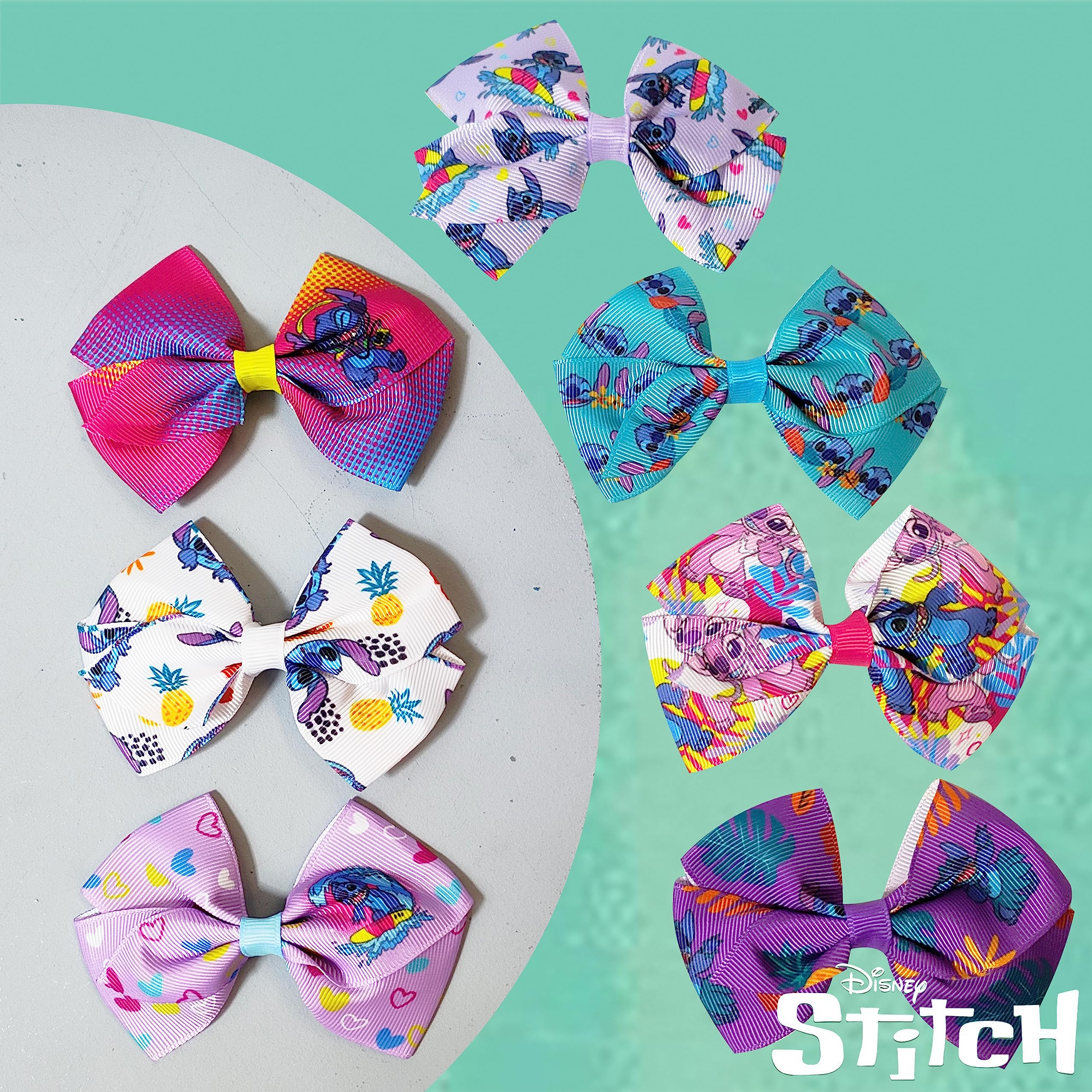 LUV HER bow beside hand for scale, illustrating 4-inch bow size