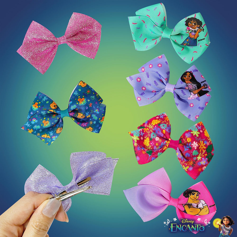 LUV HER bow next to adult hand to show 4-inch size scale benefit