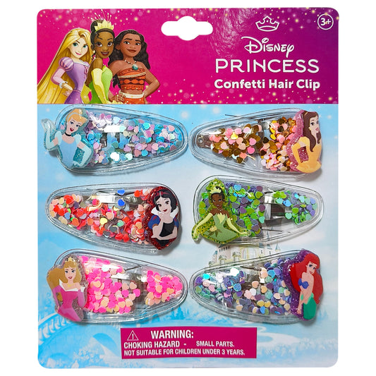 LUV HER front packaging showing six Disney Princess confetti clips benefit: clear gift-ready presentation