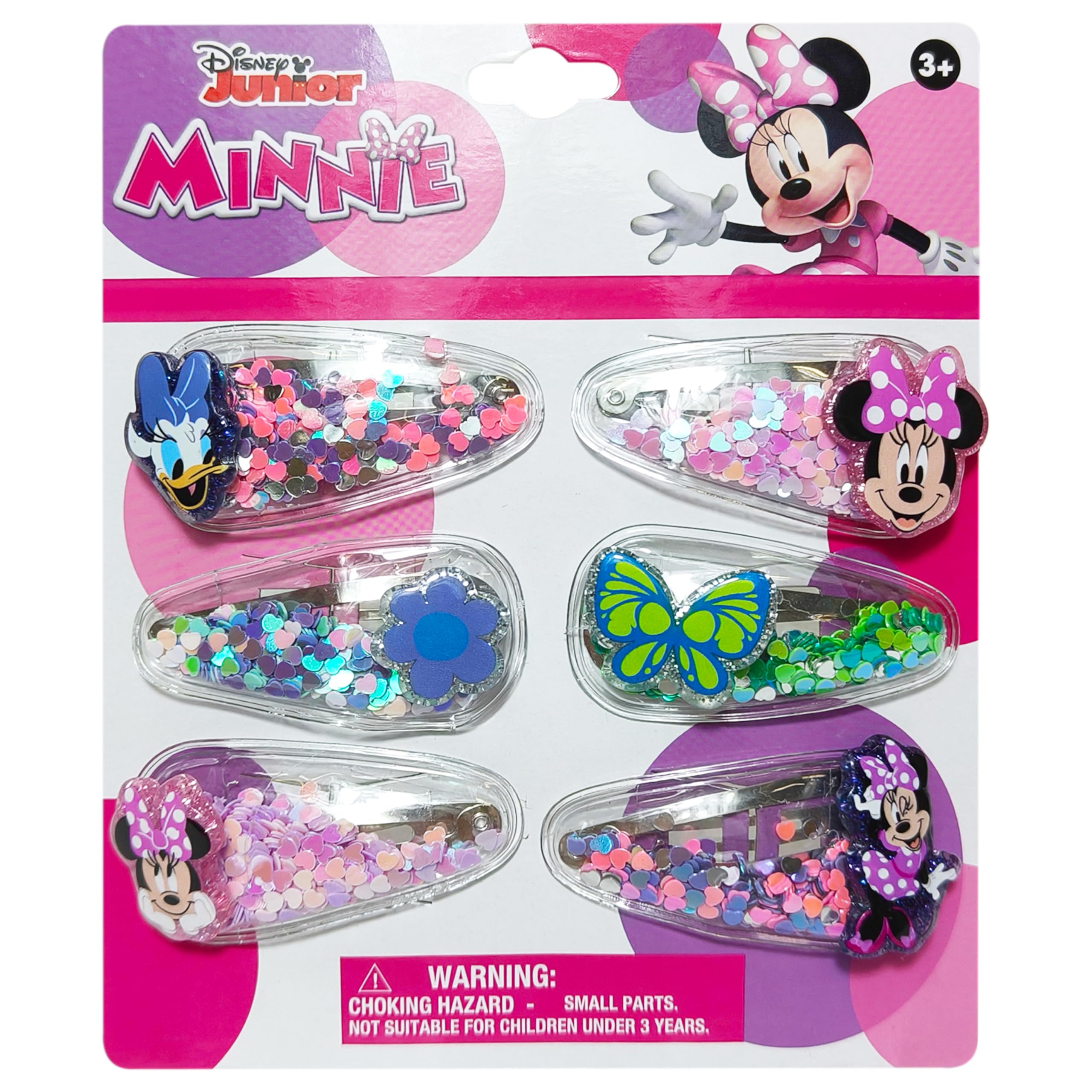 LUV HER front packaging showing six colorful Disney hair clips and charms