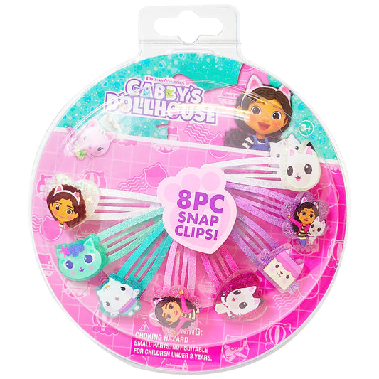 LUV HER front packaging showing eight colorful Gabby's Dollhouse clips and safe labeling