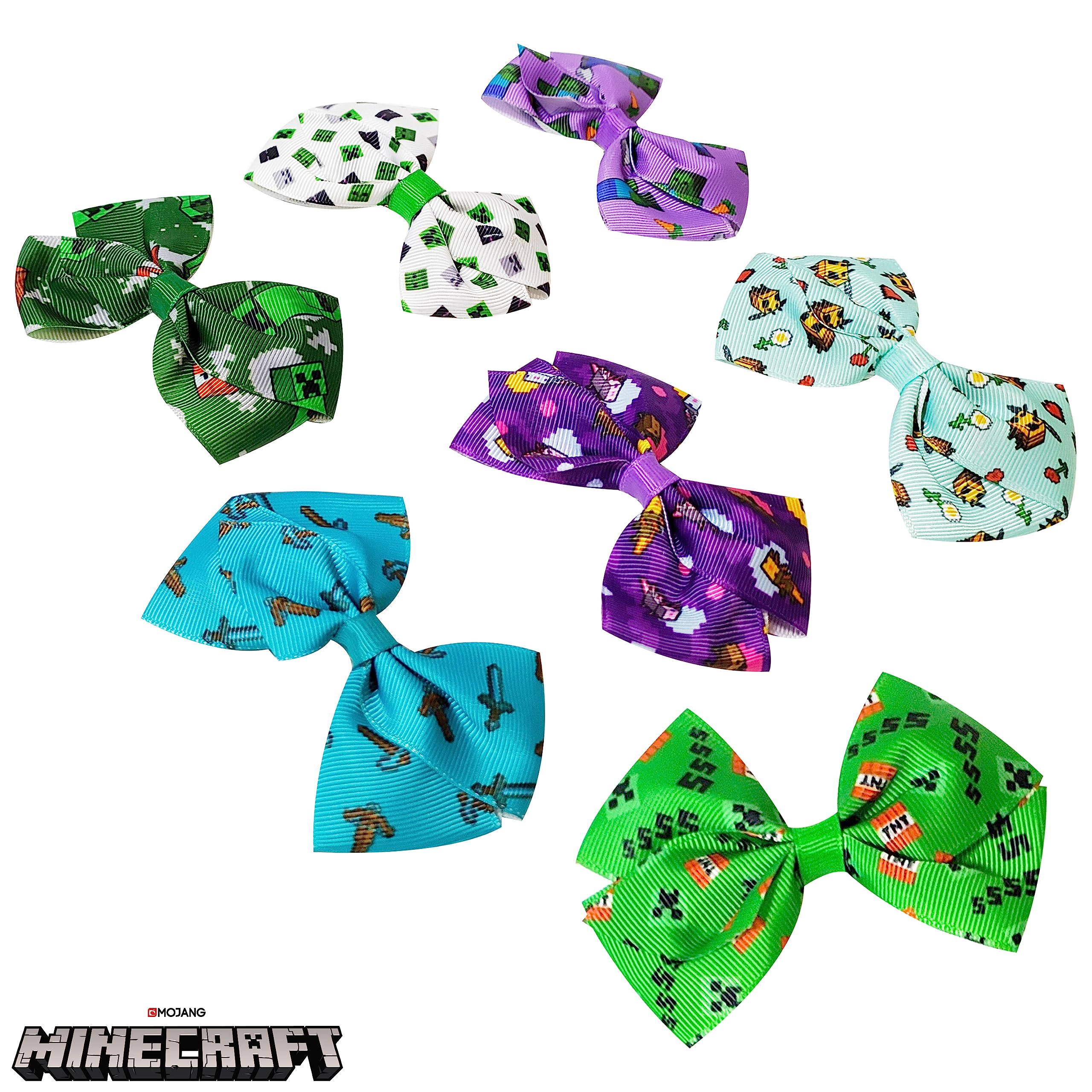 LUV HER close-up of a 4-inch bow fabric texture and stitched edges for durability