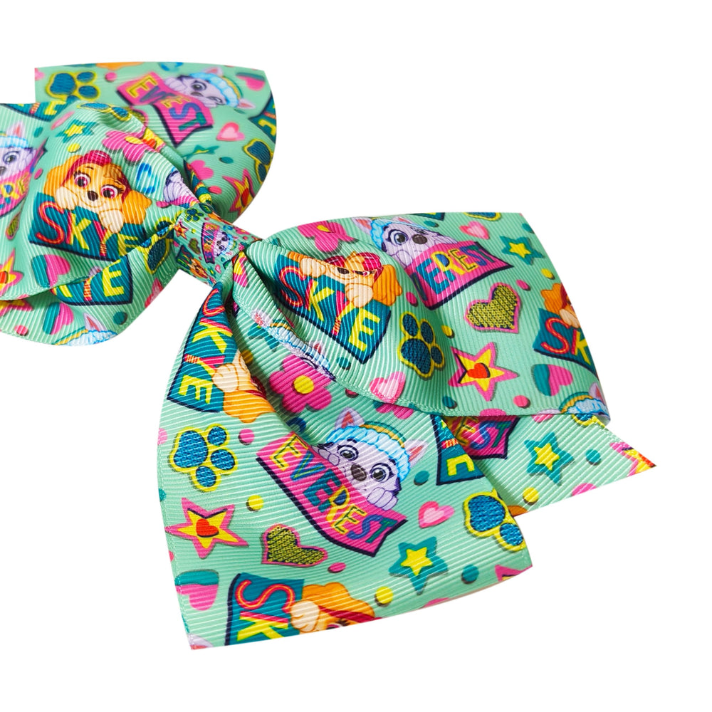 LUV HER bow worn in a ponytail demonstrating comfortable all-day wear