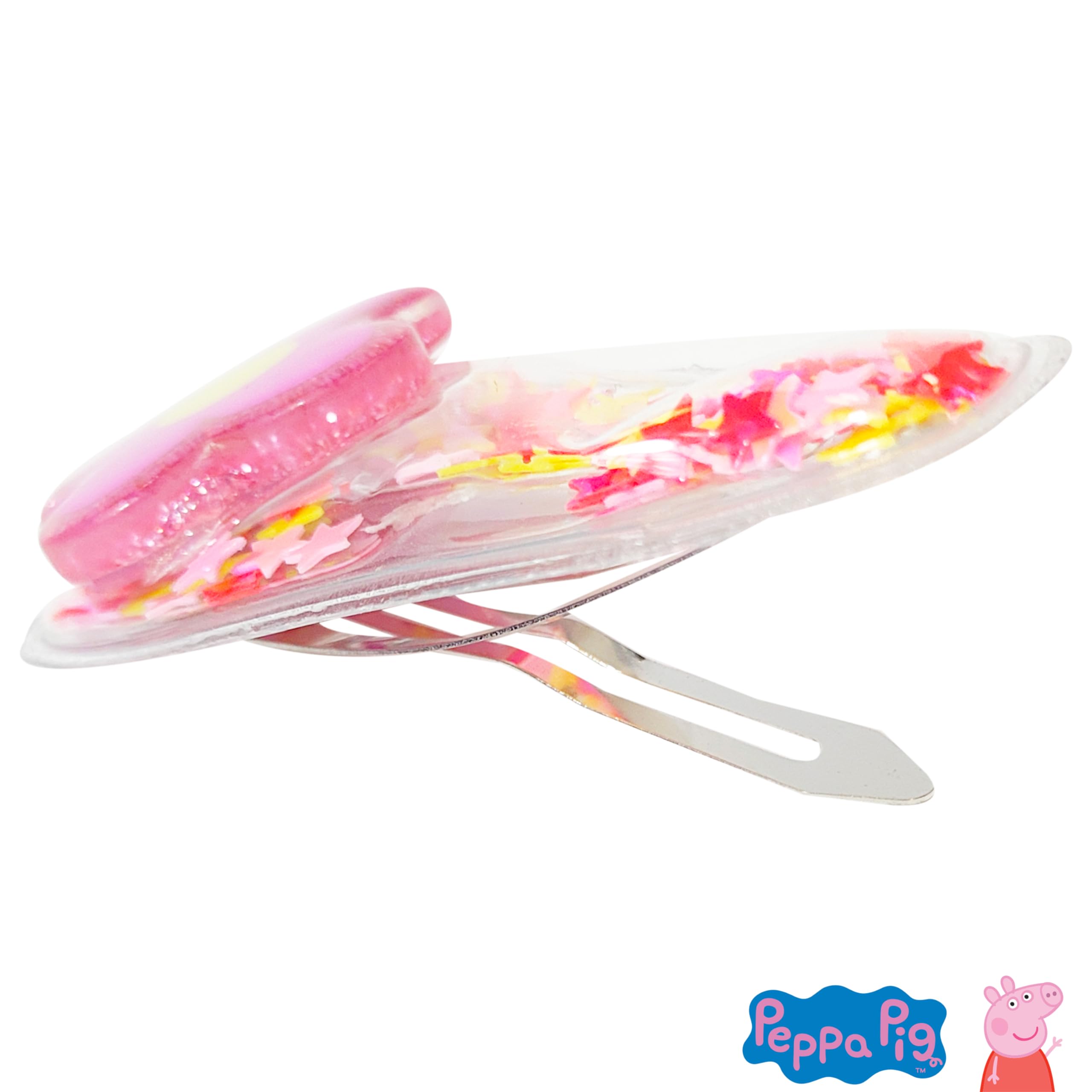 LUV HER confetti texture on clips showing bright colors and shine