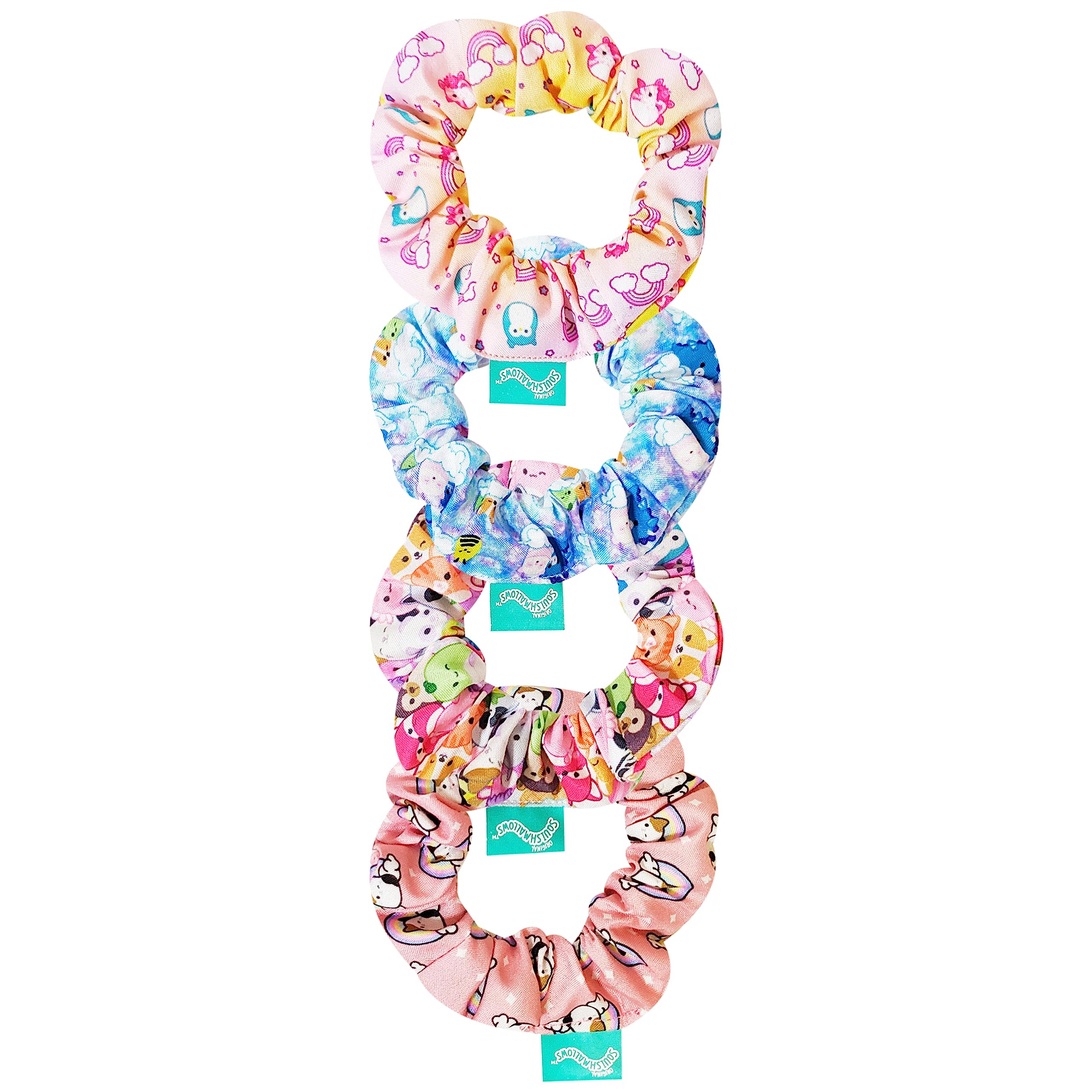LUV HER size and scale comparison beside a hand to show large scrunchie circumference