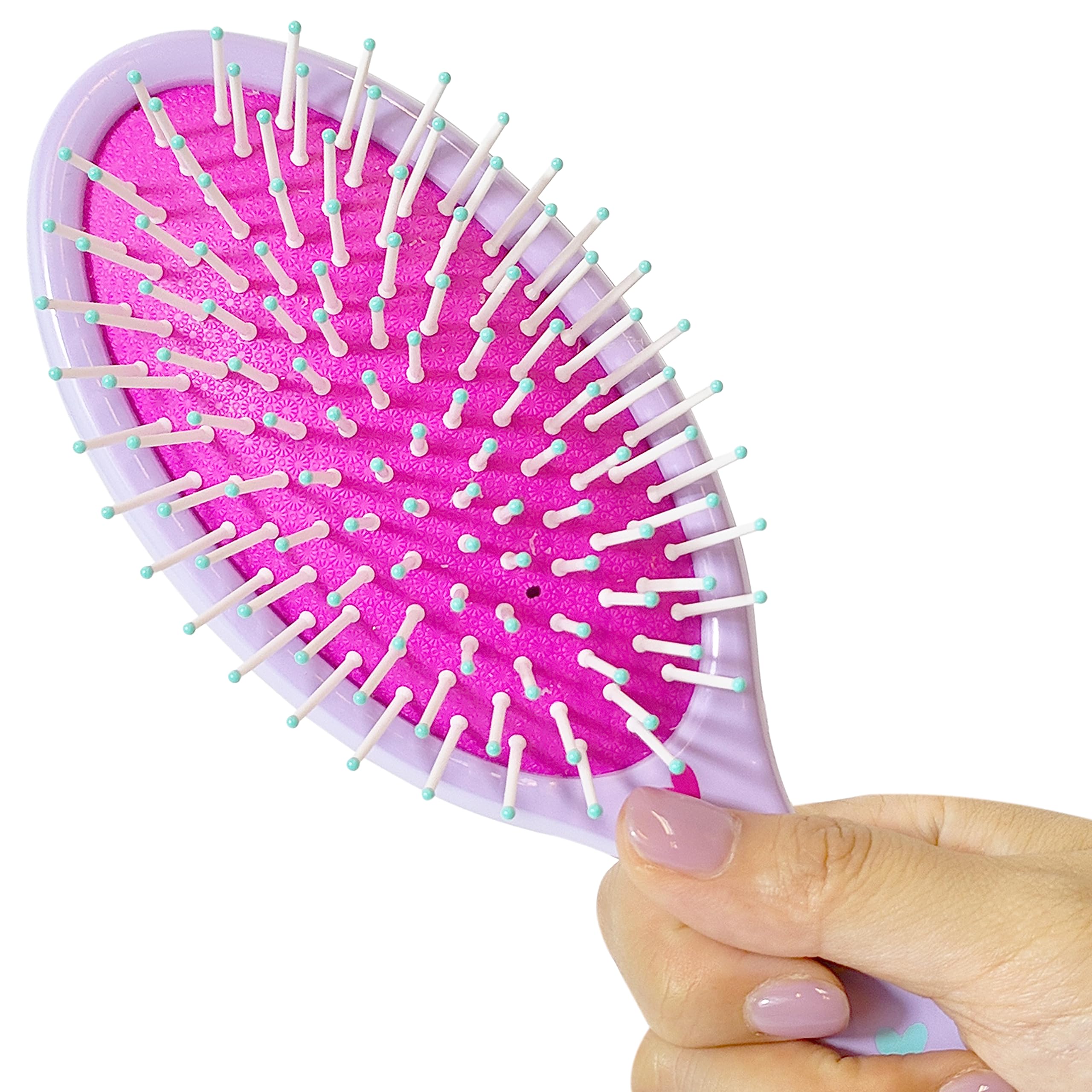 LUV HER brush and scrunchies in protective bubble packaging for safe delivery