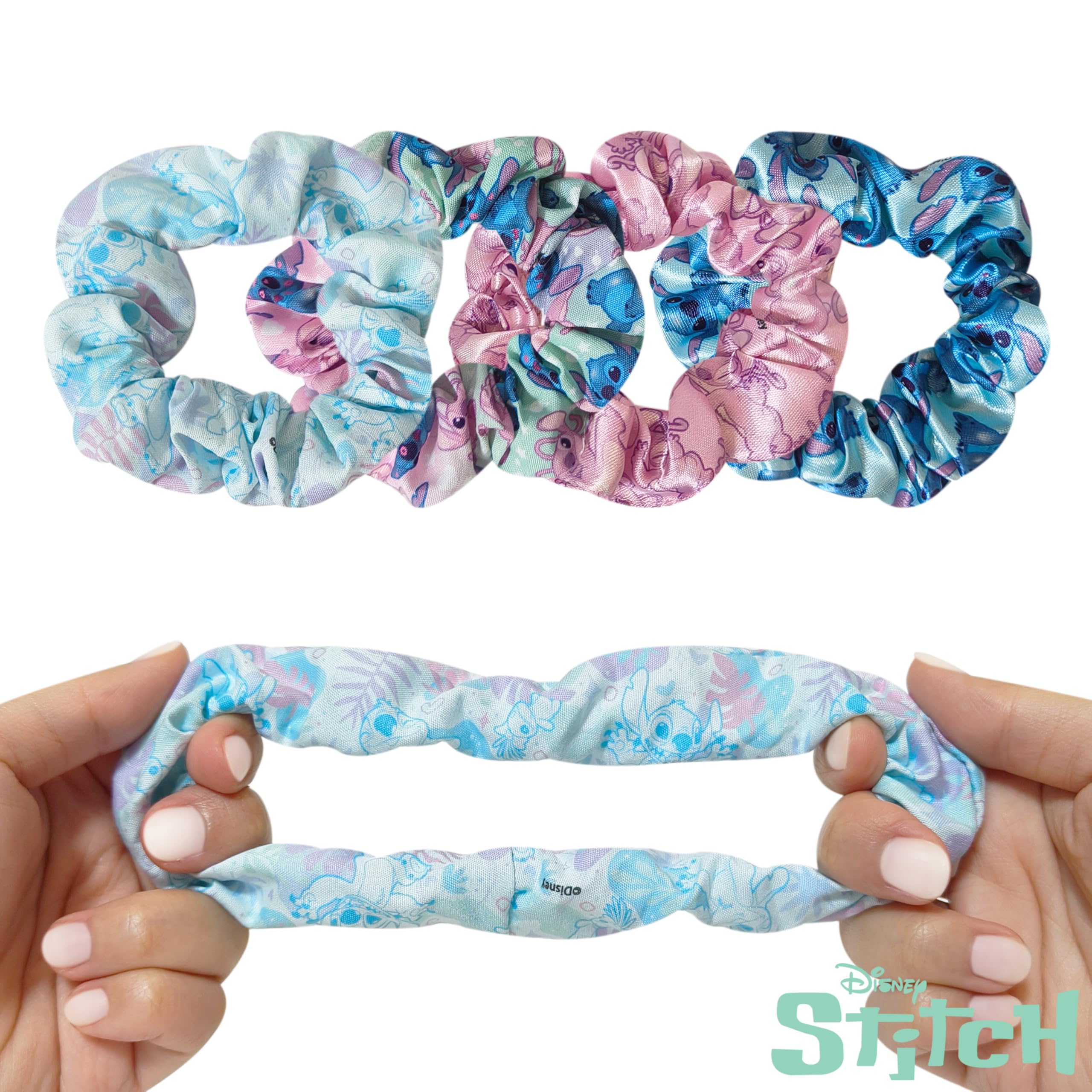 LUV HER scrunchies held in hand showing large size and secure gentle hold