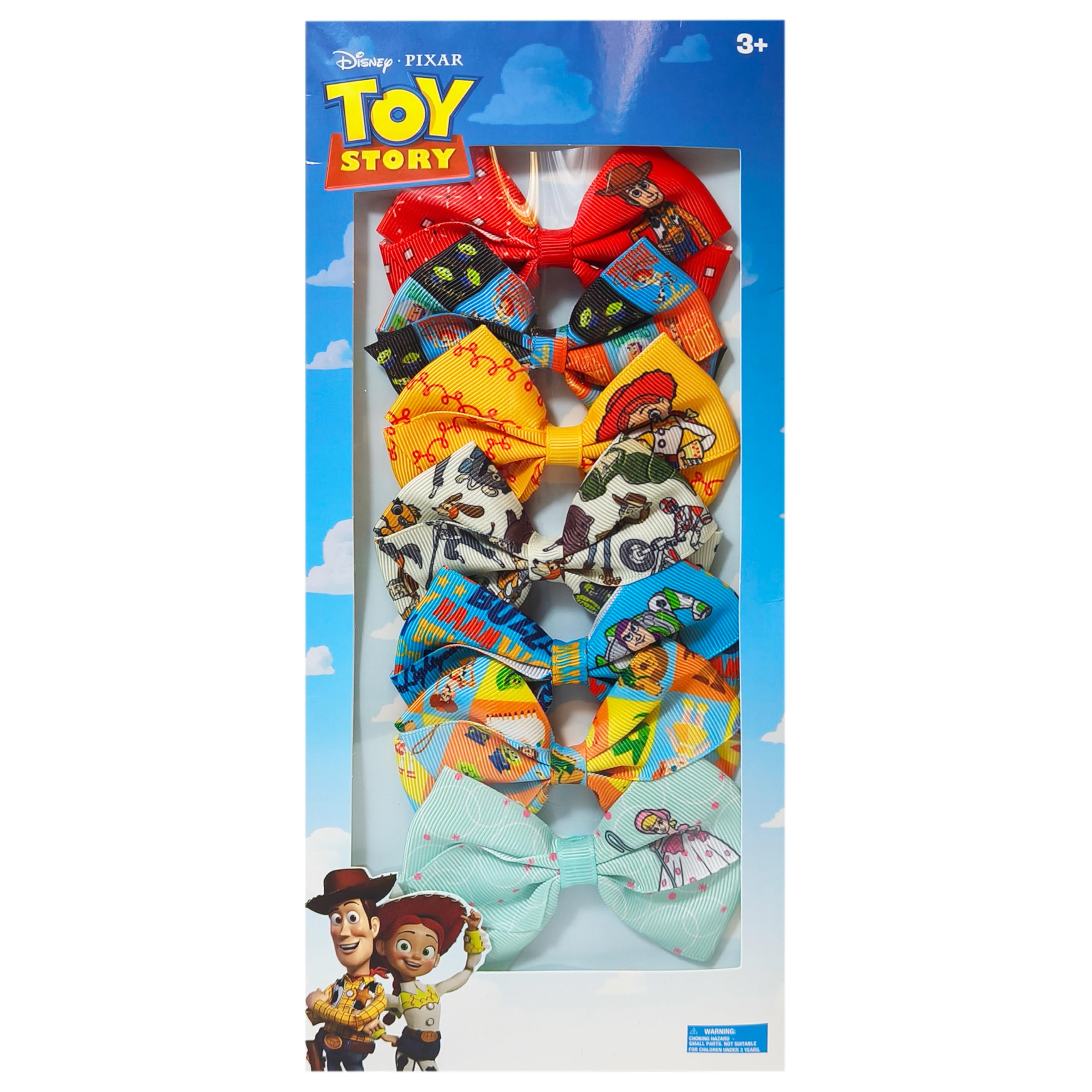 LUV HER front packaging showing seven Toy Story hair clips, bright and organized