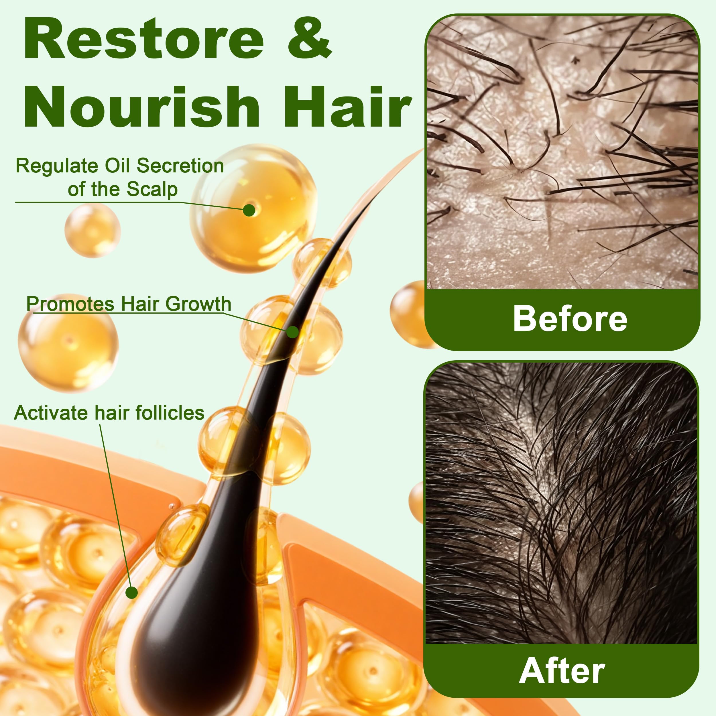 LUWOONNG shampoo applied to scalp illustrating soothing refresh
