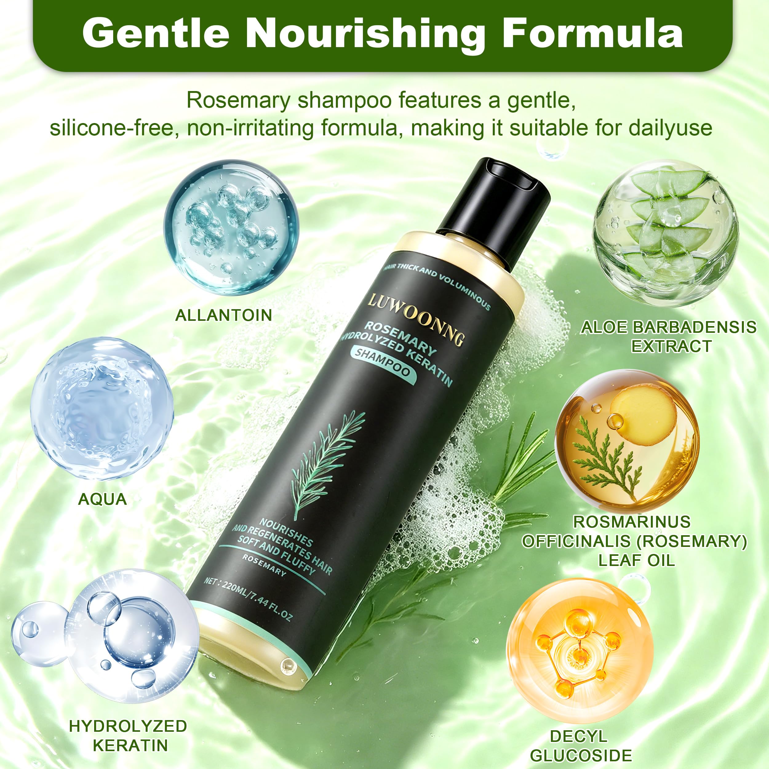 LUWOONNG rich foam texture demonstrating gentle, effective cleansing