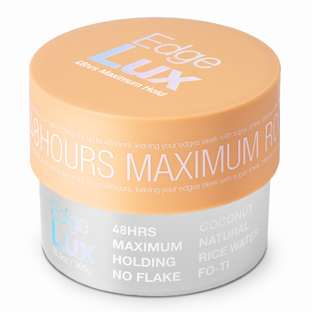 Lux Collection front jar showing product and coconut scent benefit
