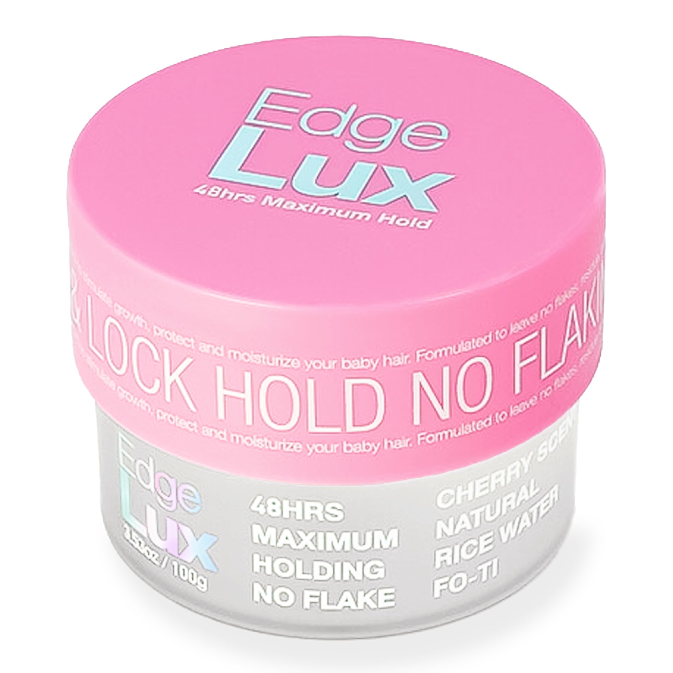 Lux Collection jar front view showing product label and hold benefits