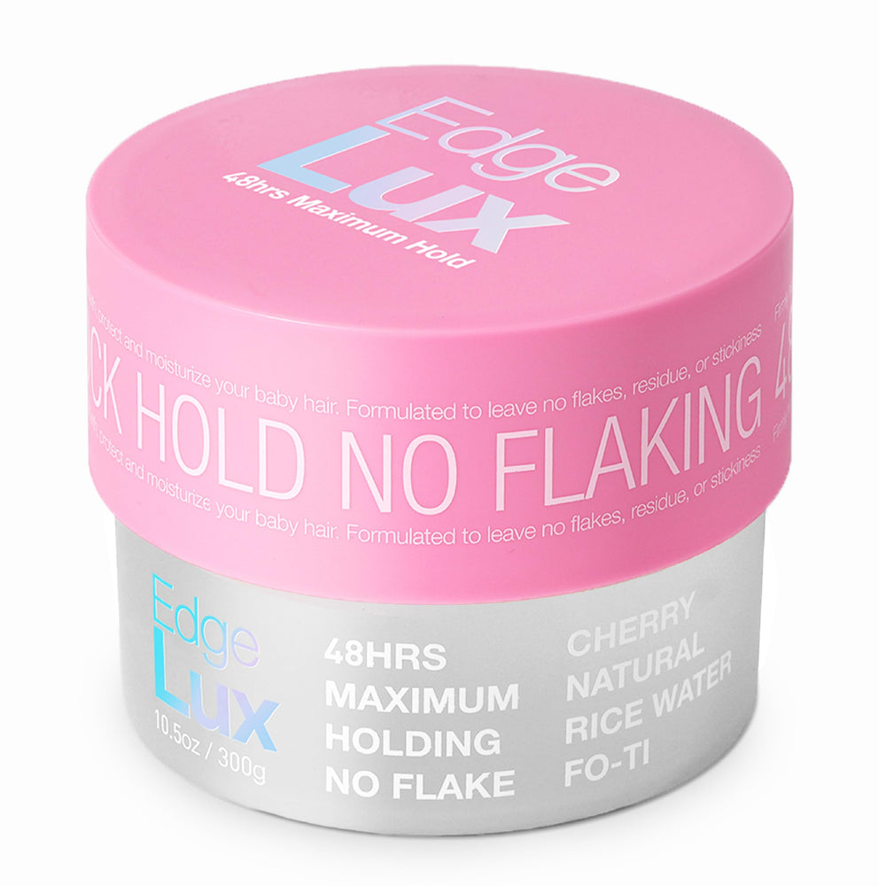 Lux Collection front jar showing label and 48-hour hold benefit