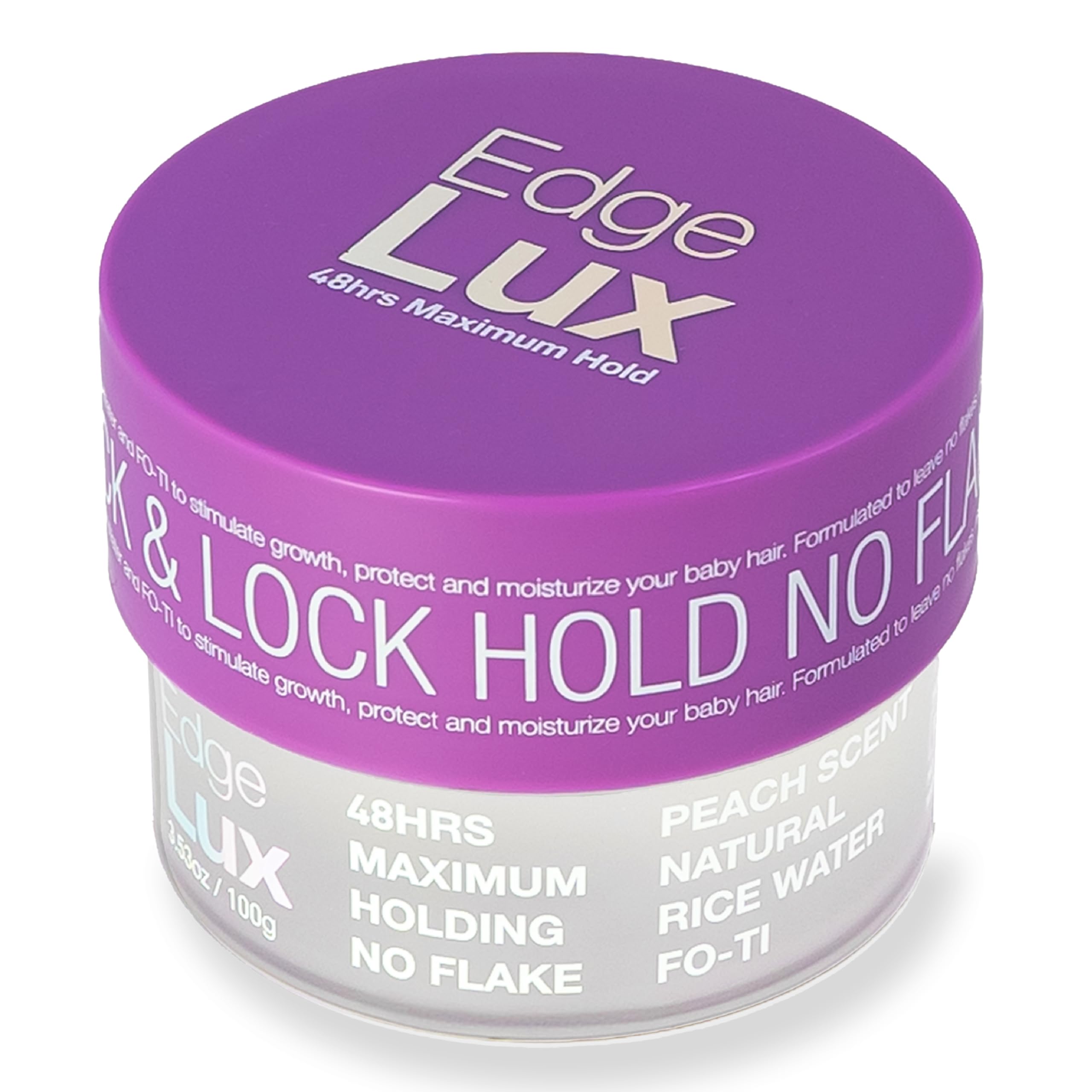 Lux Collection front jar view showing label and sleek packaging benefit