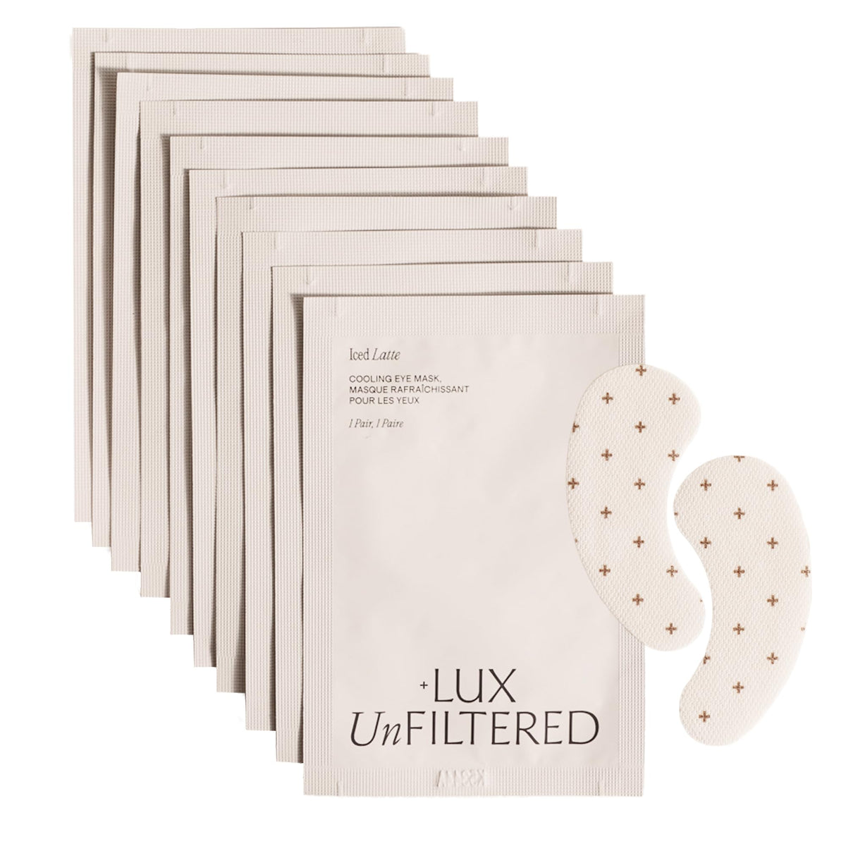 Lux Unfiltered front packaging showing 10 pairs and benefits