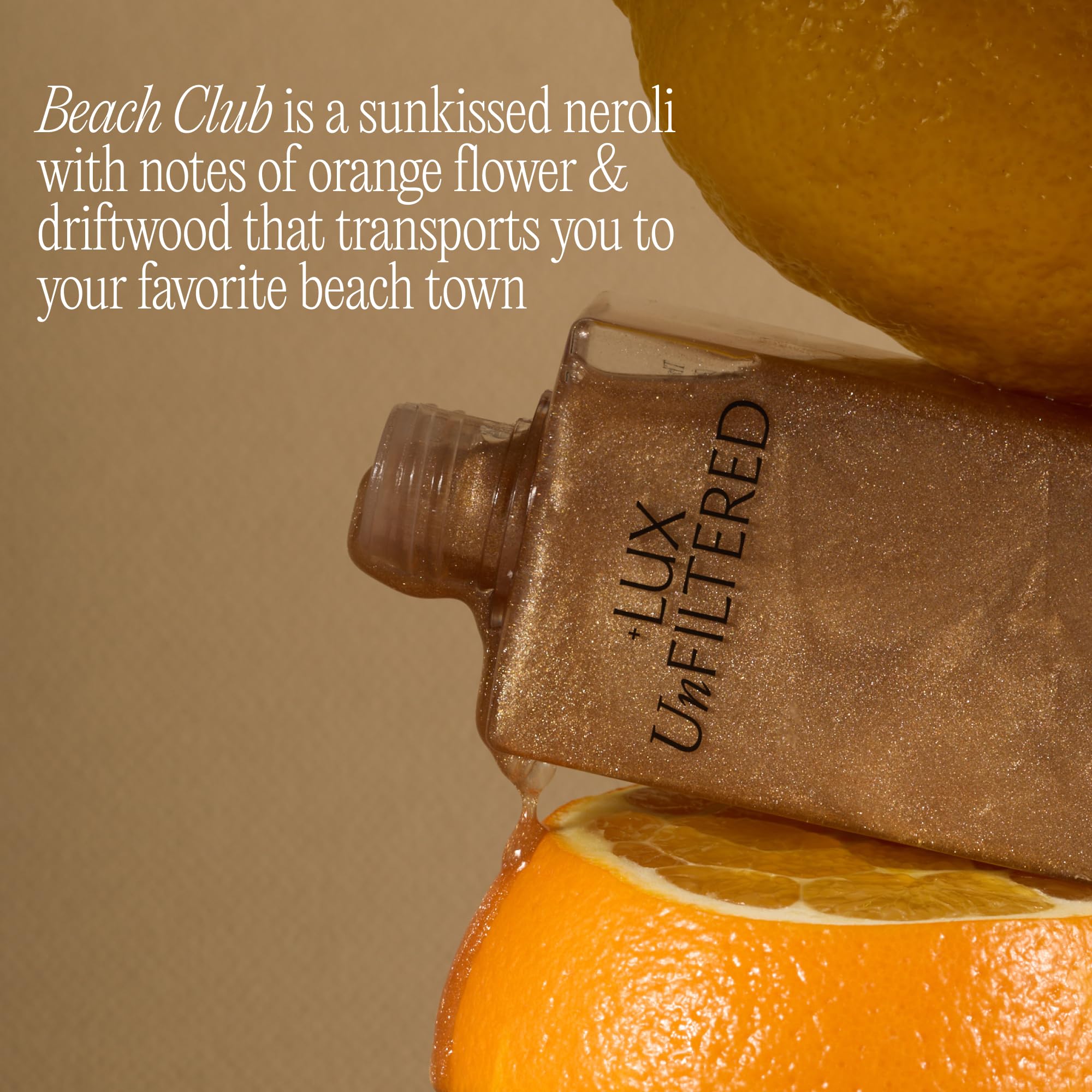 Lux Unfiltered label close-up showing SPF 30 and clean ingredients