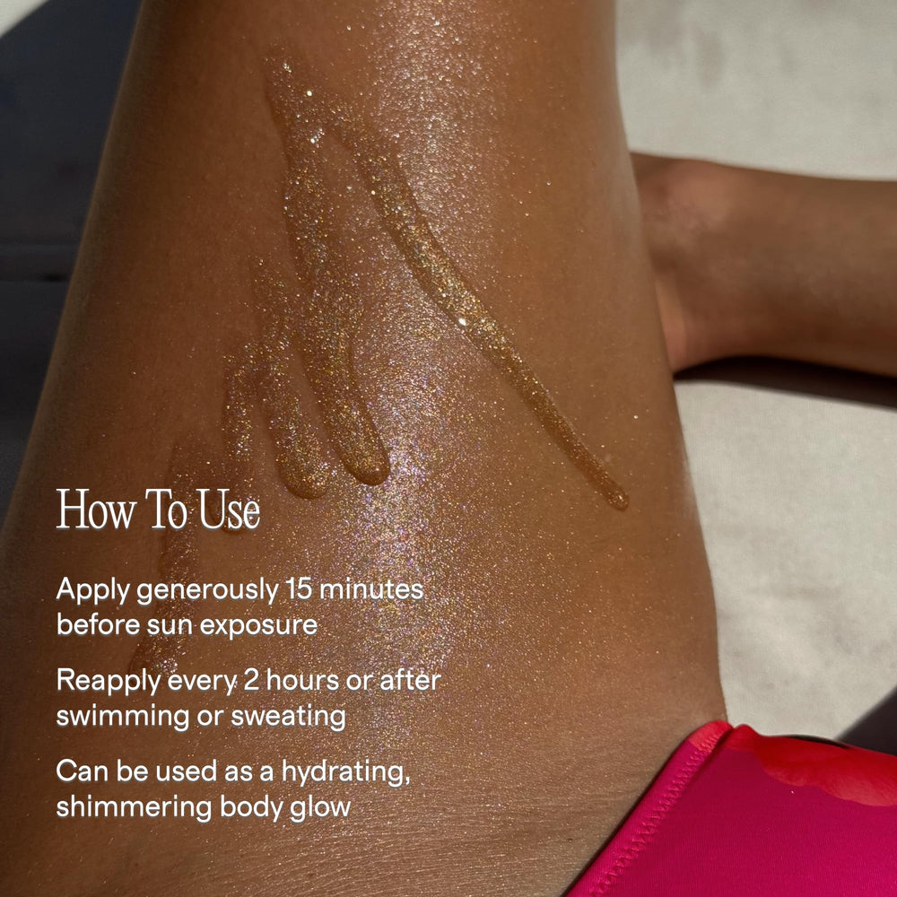 Lux Unfiltered shimmer detail on skin showing luminous, non-glitter finish