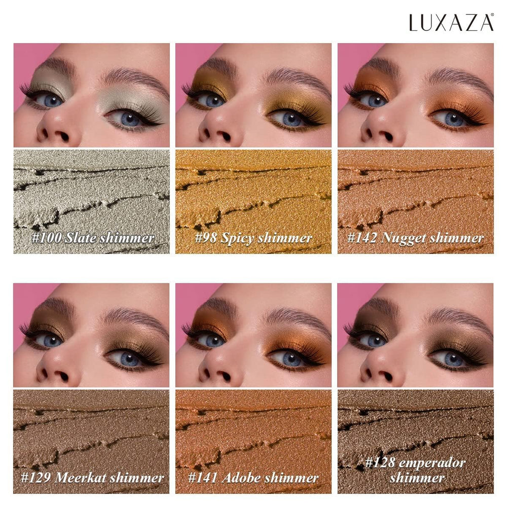LUXAZA close-up of matte brown pencil tip for smooth crease definition