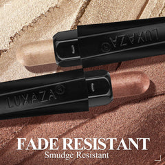 LUXAZA dual-ended blending brush detail, seamless smudging benefit