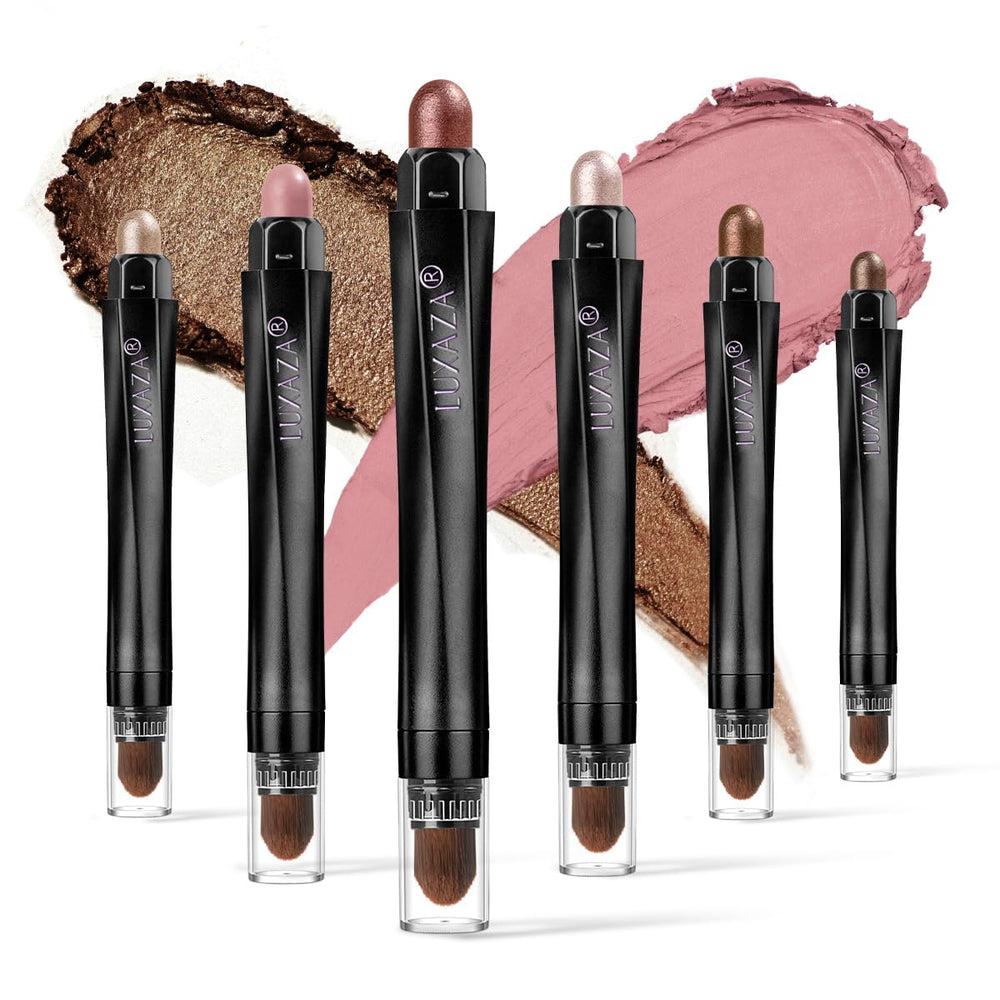 LUXAZA front packaging showing six stick pencils for travel-friendly convenience