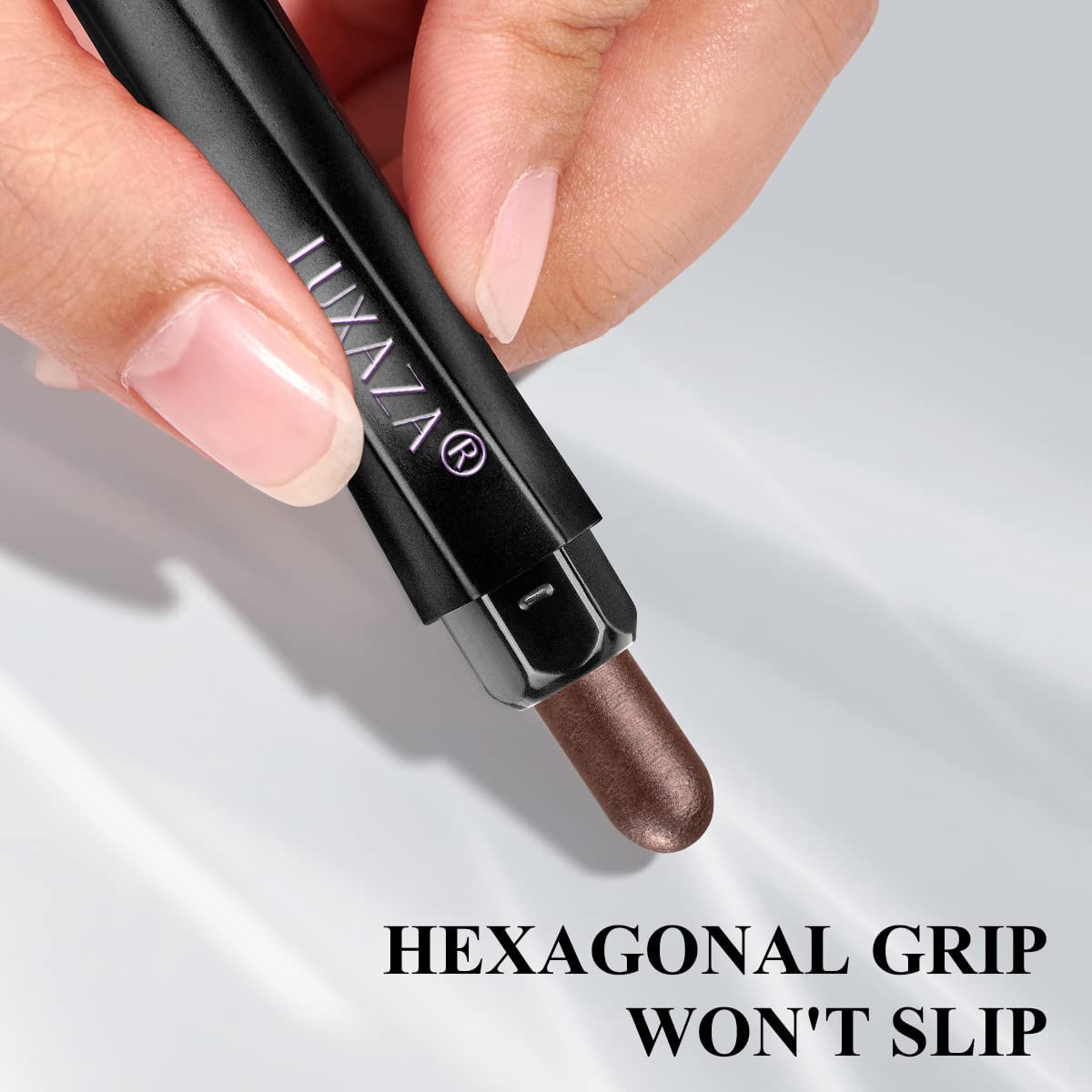 LUXAZA dramatic evening smoky metallic eye demonstrating depth and longevity