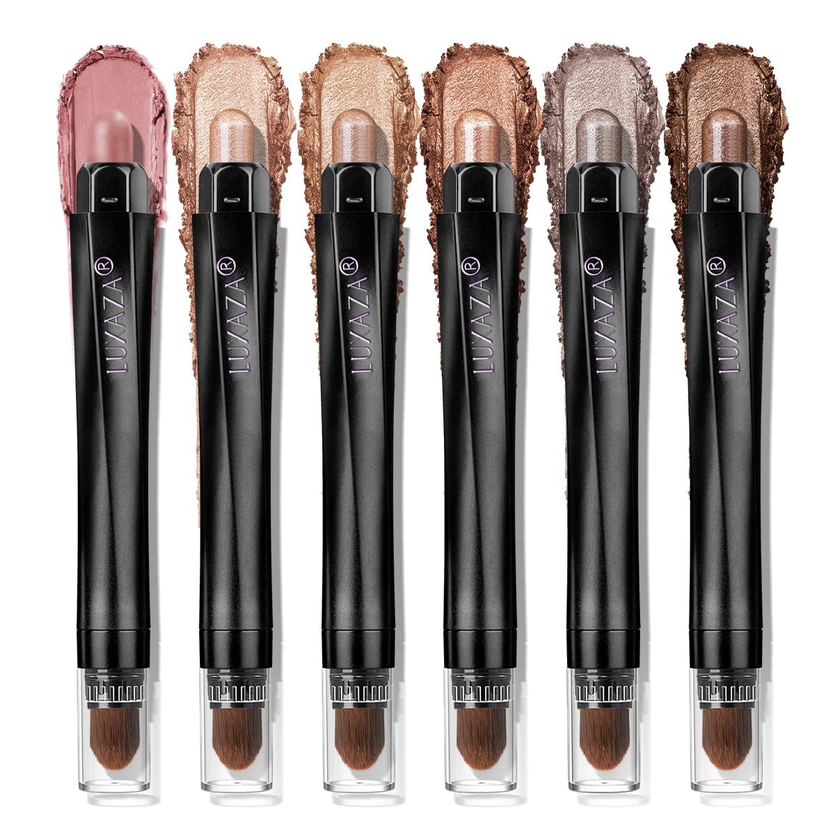 LUXAZA PRO front packaging showing six stick shades and labels, easy selection benefit