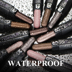 LUXAZA PRO eye look worn showing blended matte and shimmer dimension benefit