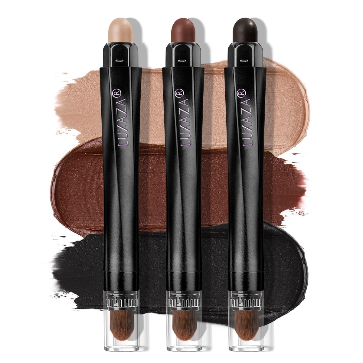 LUXAZA PRO front packaging displaying Cocoa Island Matte trio and benefits