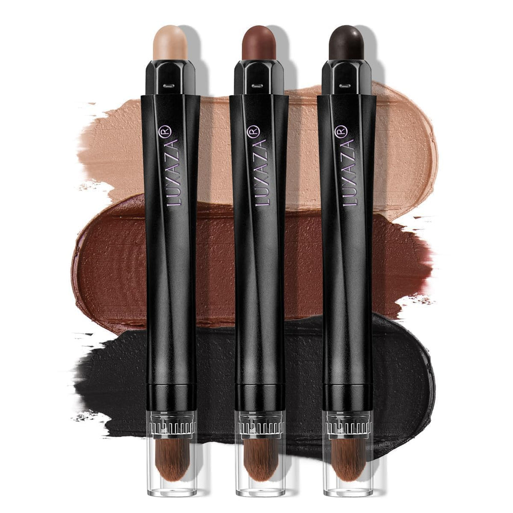 LUXAZA PRO front packaging displaying Cocoa Island Matte trio and benefits