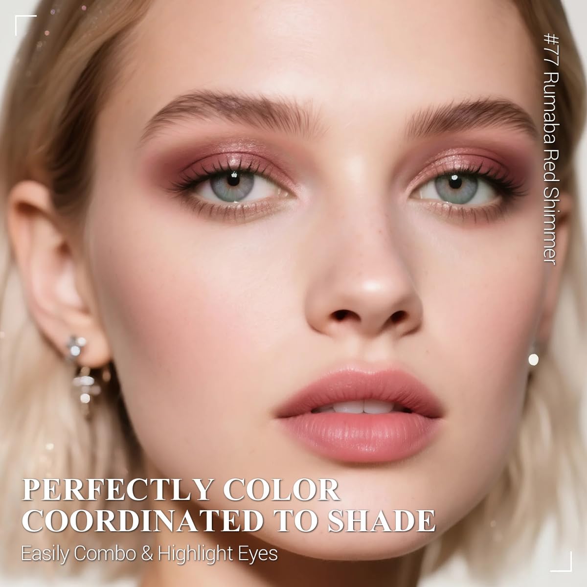 LUXAZA six pencils laid out displaying matte and shimmer shades, coordinated color benefit