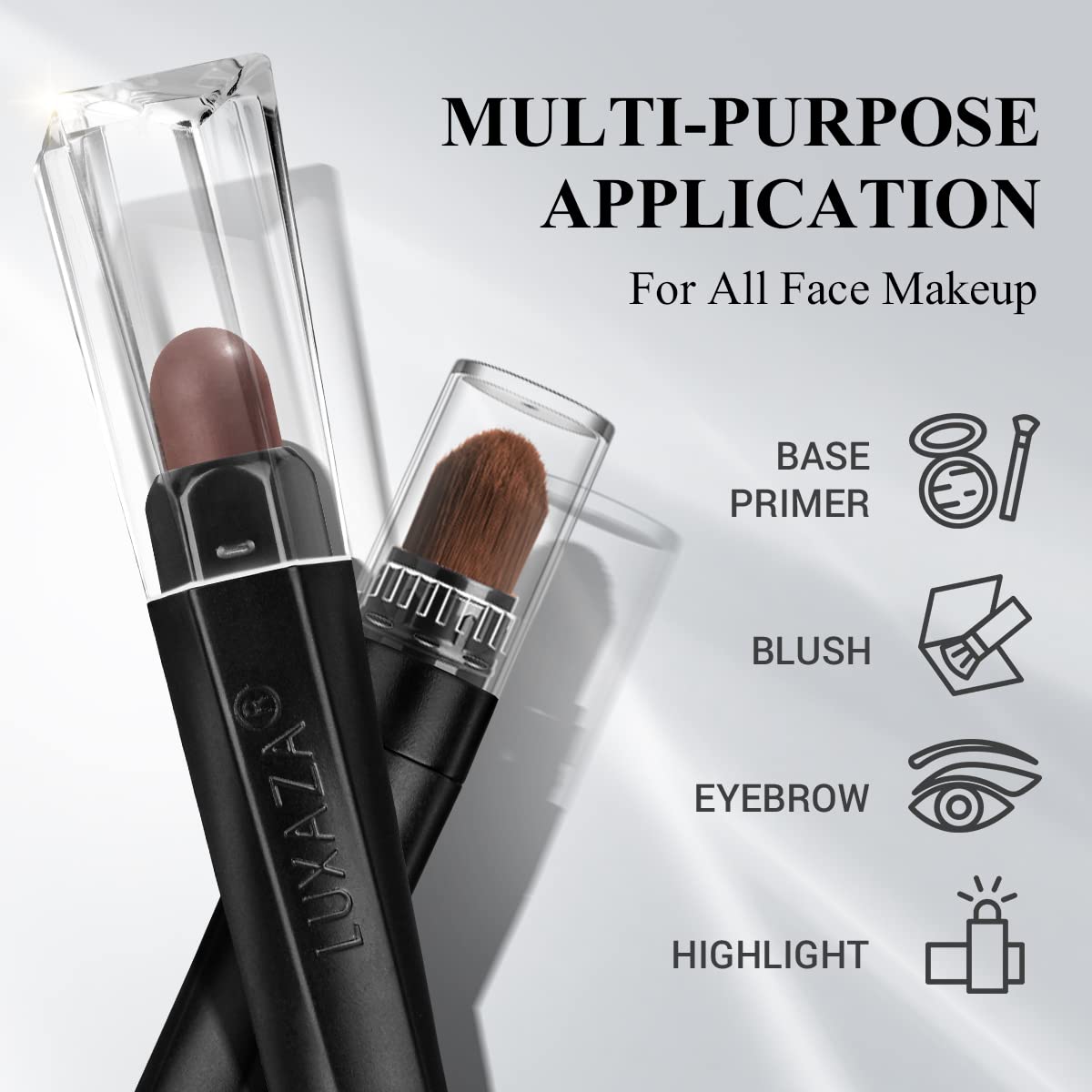 LUXAZA smoky evening eye using dark brown and shiny pink for dimensional payoff