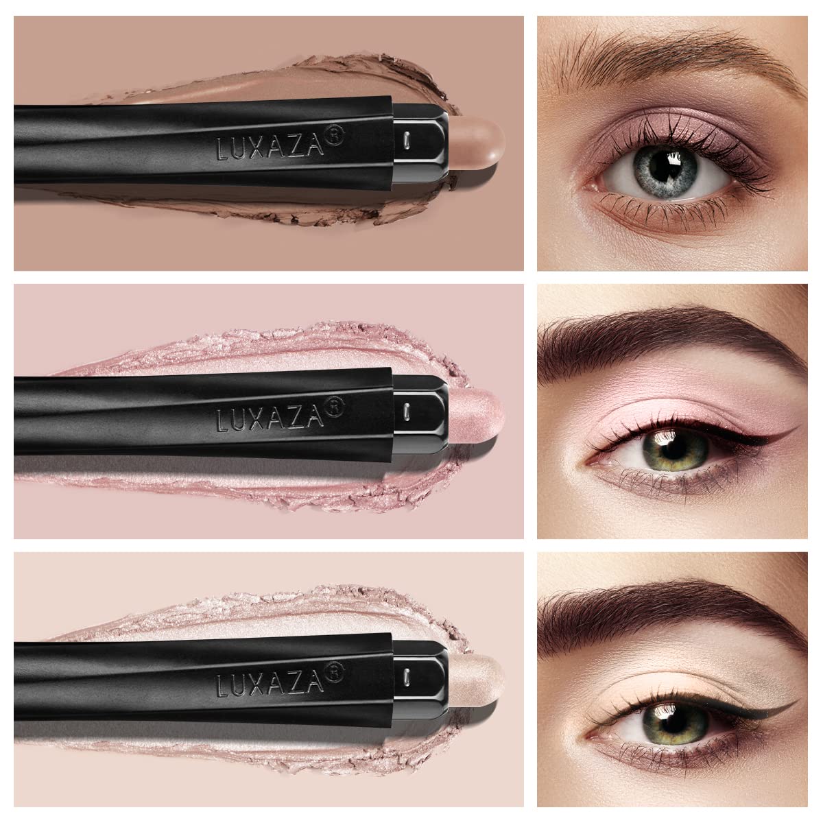 LUXAZA creamy texture close-up demonstrating smooth blendability and rich pigment