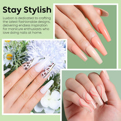 Luxbon texture self-leveling gel puddle illustrating buildable consistency and shine