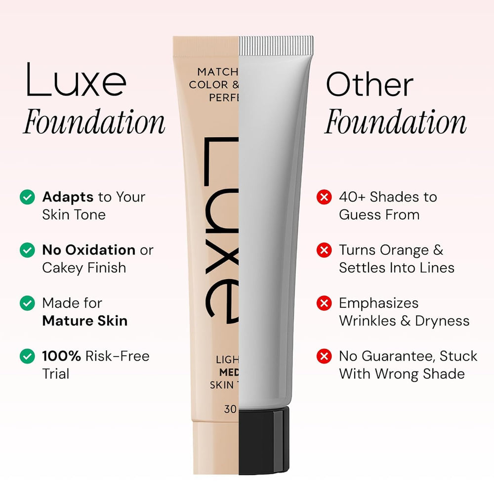 LUXE application spoon demonstrating blendability for even buildable coverage