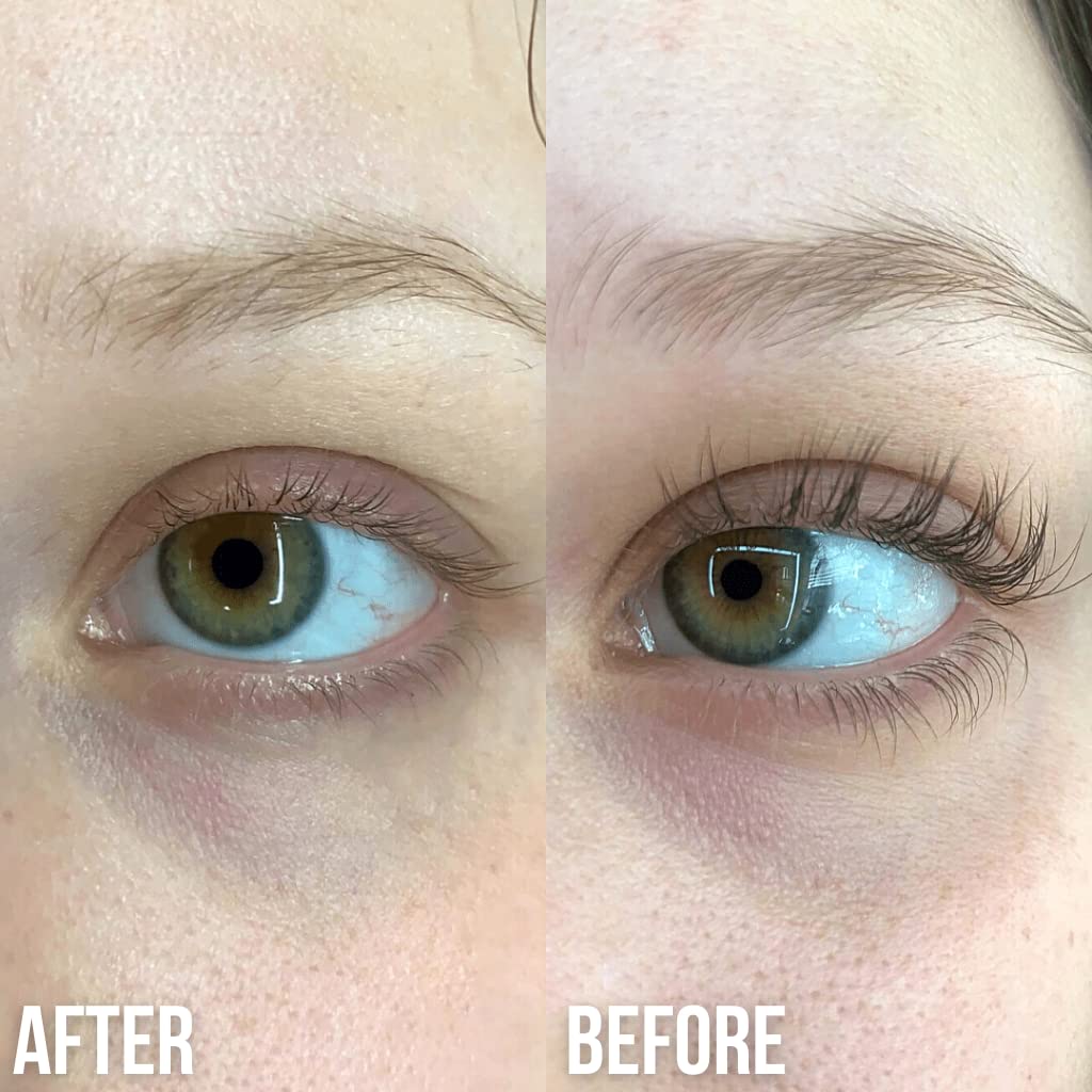 LUXE eyelash serum label ingredients closeup highlighting vegan and cruelty-free benefits
