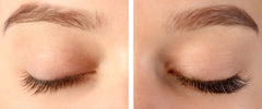 LUXE eyelash serum placed on a vanity with makeup, illustrating easy daily routine