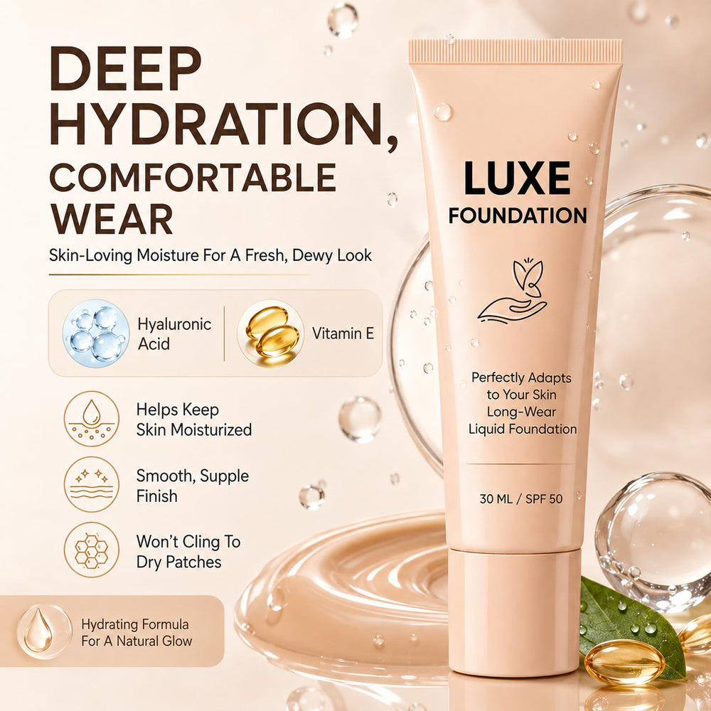 LUXE FOUNDATION blending on skin to demonstrate adaptive color matching benefit