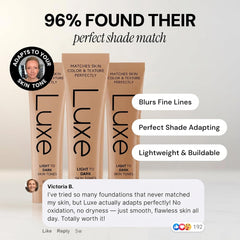 LUXE application with fingers demonstrating easy blend and natural finish