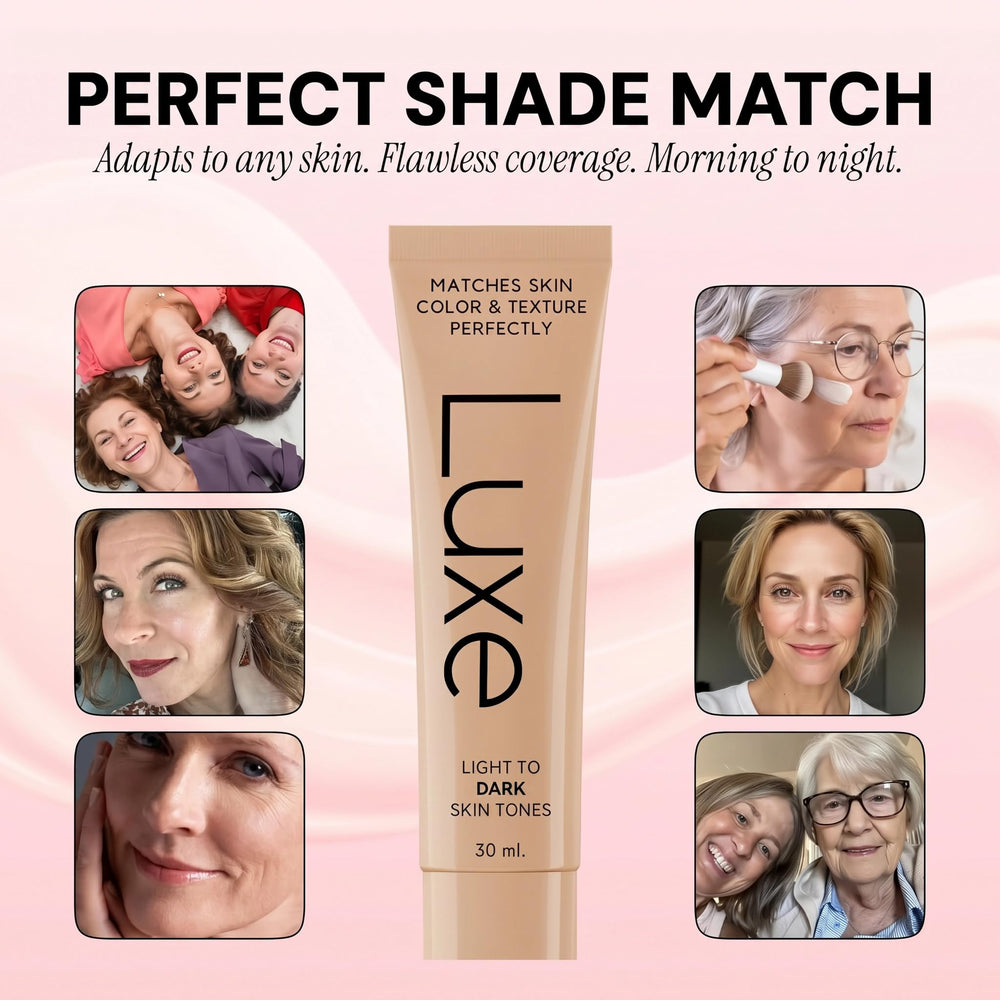 LUXE arm swatch transforming to medium shade for true-match confidence