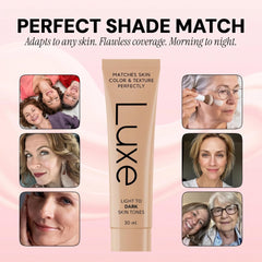LUXE arm swatch transforming to medium shade for true-match confidence