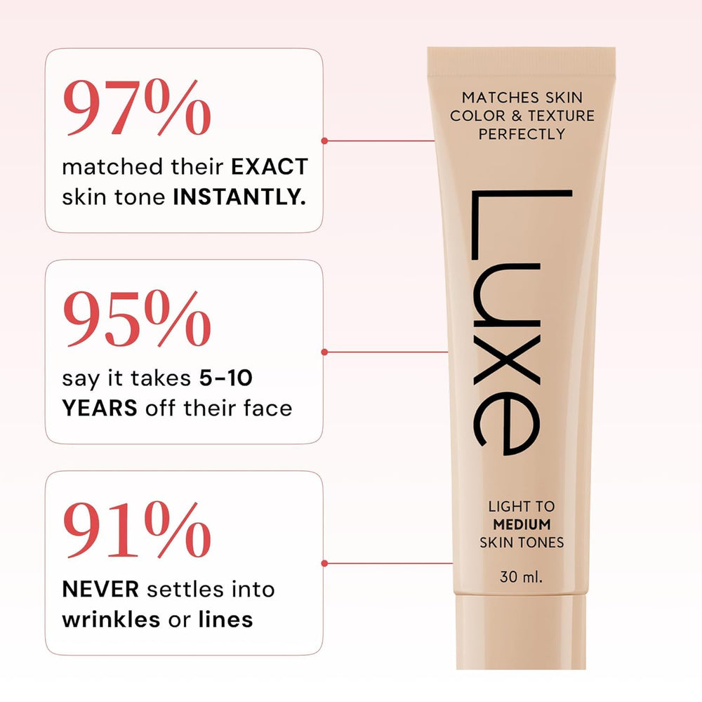 LUXE ingredient highlight with hyaluronic acid and peptides showing skincare benefit