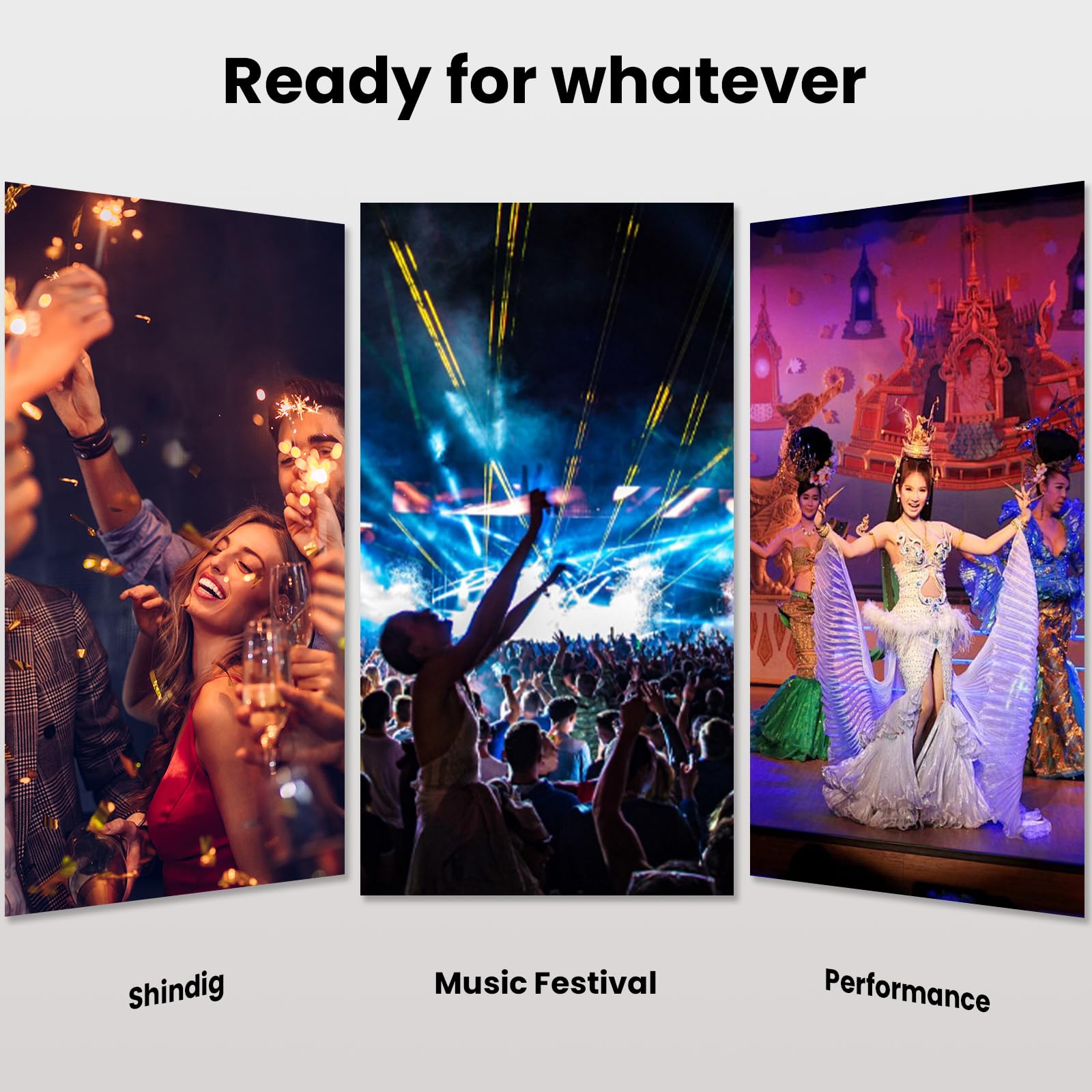 Luxfume festival look lifestyle shot showing bold pink shimmer for concerts and raves