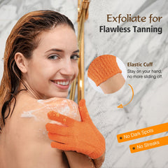 Luxspire back lotion applicator in hand reaching shoulder blades for even coverage