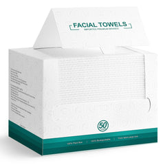 LUXU front packaging showing 50-count towels and convenient size