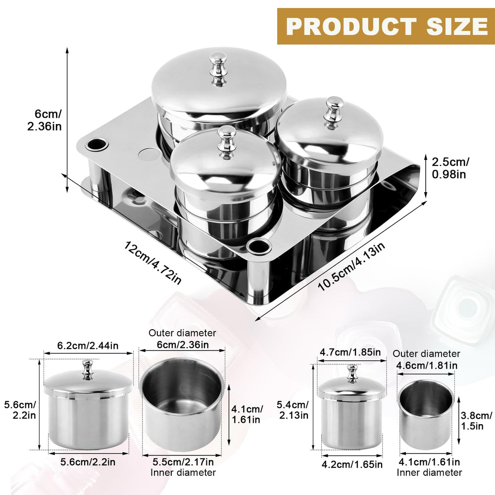 LVOERTUIG top view with lids on cups preserving liquids and powders